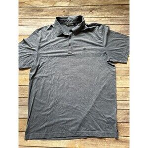 Travis Mathew Polo Shirt Mens Large Light Blue Short Sleeve Casual Golf Stripe